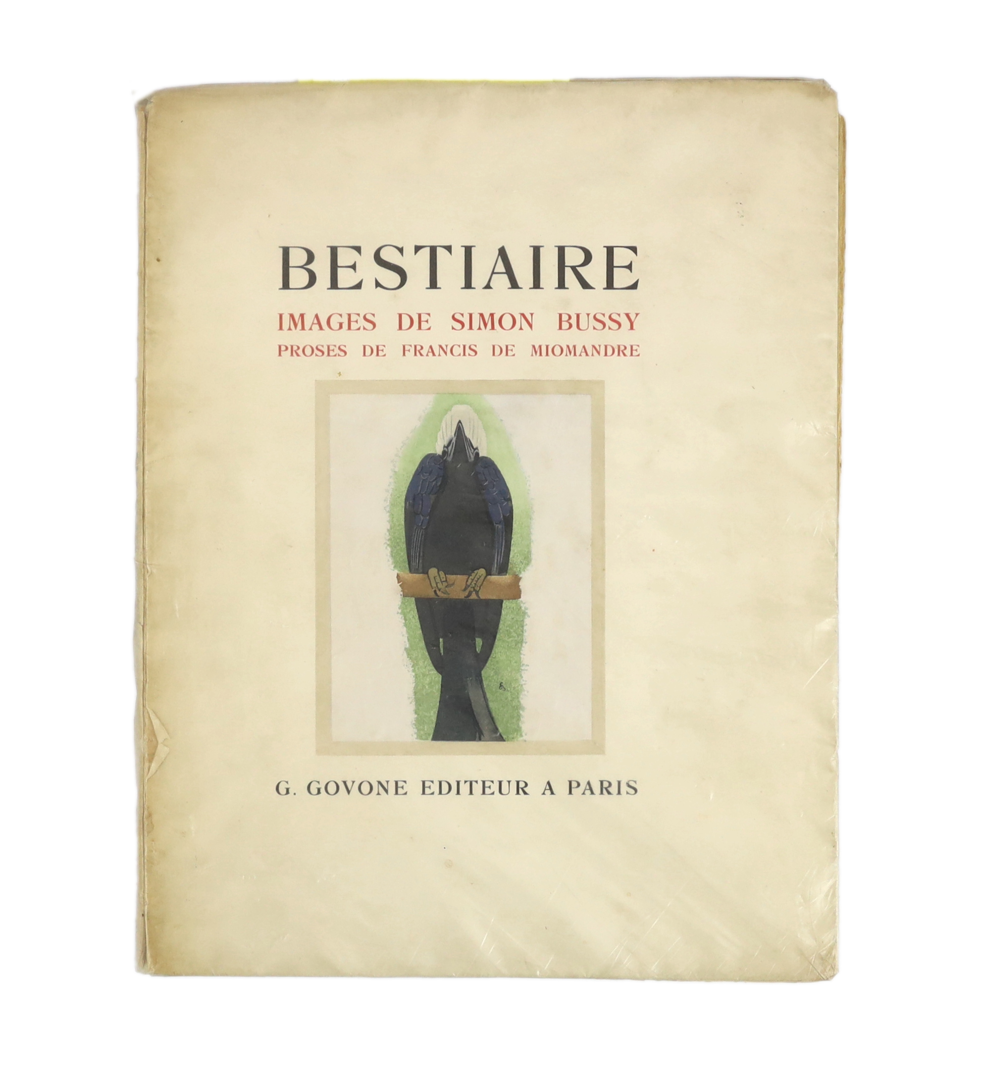 Simon Bussy (French, 1869-1954), 'Bestiaire Images de Simon Bussy, example outside of the print run, printed for Monsieur Simon Bussy, 33.5 x 26cm